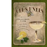 Bee's Knees Cocktail Authentic Recipe Large Metal Wall Art