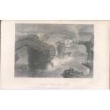 Antique Engraving 1850’s Bridges of Ross Kilkee Co Clare