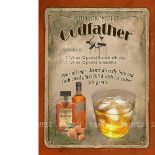 The Godfather Cocktail Authentic Recipe Large Metal Wall Art