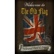 The Old Flag Traditional Style Pub Sign Large Metal Wall Art.