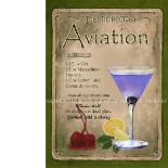 Aviation Cocktail Authentic Recipe Large Metal Wall Art