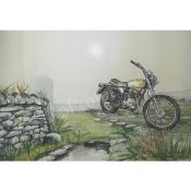 TR5T Trophy 1970's Iconic Triumph Motorcycle Metal Wall Art
