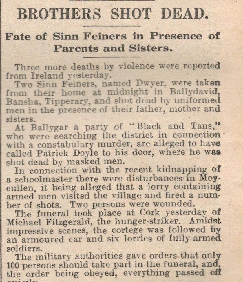 Sinn Fein Brothers Shot Dead Black And Tans Cork 1920 War of Independence - Image 6 of 6