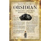 Obsidian Crystal Gem Stone Healing Virtues Large Metal Wall Art