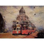 Glasgow 50's Maryhill And Queens Cross Trams Metal Wall Art