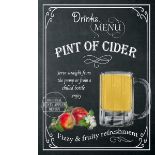 Pint Of Cider Classic Pub Drink Large Metal Wall Art.