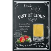 Pint Of Cider Classic Pub Drink Large Metal Wall Art.
