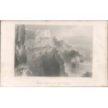 Antique Engraving 1850’s Pleaskin Cliff Giants Causeway