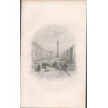 Antique Engraving 1850’s Sackville Street Dublin.