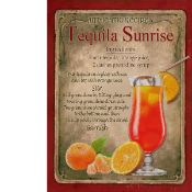 Tequila Sunrise Cocktail Authentic Recipe Large Metal Wall Art