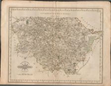 Yorkshire West Riding John Cary 1787 Antique Hand Coloured Map.