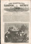 1857 Antique Newspaper Victorian London Ice-Carts Through the Streets