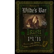 Irish Pub Sign ""Wildes Bar"" Vintage Style Metal Wall Art