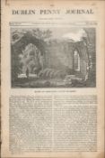 Antique Irish History Newspaper 1834 Ruins of Greyabbey County of Down