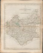 Leicestershire John Cary’s 1787 Antique Hand Coloured Map.