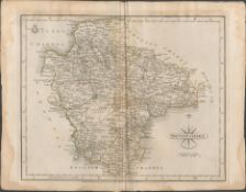 Devonshire John Cary 1787 Antique Hand Coloured Map.