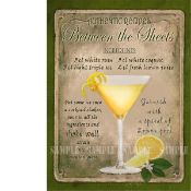 Between The Sheets Cocktail Authentic Recipe Large Metal Wall Art