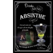 Absinthe Classic Pub Drink Large Metal Wall Art.