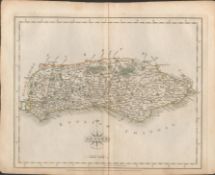 County of Sussex John Cary 1787 Antique Hand Coloured Map.