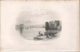 Antique Engraving 1850’s Kings John Castle Limerick