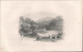 Antique Print 1850’s Meetings of the Waters Avoca Wicklow