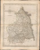 Northumberland John Cary’s 1787 Antique Hand Coloured Map.