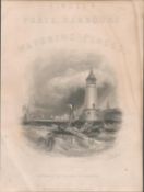 Berwick Port Entrance Antique 1842 Steel Engraving.