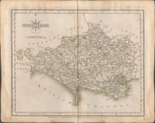 Dorsetshire John Cary 1787 Antique Hand Coloured Map.