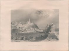 Banff Macduff Scotland Antique 1842 Steel Engraving.