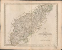 Northamptonshire John Cary’s 1787 Antique Hand Coloured Map.