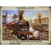 The Royal Scot Train Spotters Steam Train Large Metal Wall Art