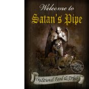 Satan's Pipe Traditional Style Pub Sign Large Metal Wall Art.