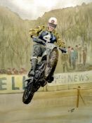 1960's Works BSA Motocross GP Large Metal Wall Art