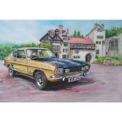 Ford Capri Classic British Iconic Car Era Metal Wall Art.