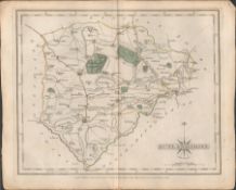 County Rutlandshire East Midlands John Cary’s 1787 Antique Hand Coloured Map.