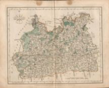 County of Surrey John Cary 1787 Antique Hand Coloured Map.