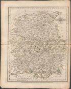 County of Shropshire John Cary’s 1787 Antique Hand Coloured Map.