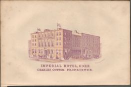 Chromolithographed Antique 1871 Plate Imperial Hotel Cork.