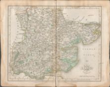 County of Essex John Cary 1787 Antique Hand Coloured Map.