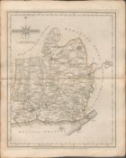 Monmouthshire John Cary’s 1787 Antique Hand Coloured Map.