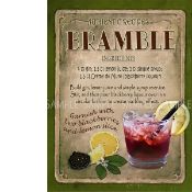 Bramble Cocktail Authentic Recipe Large Metal Wall Art