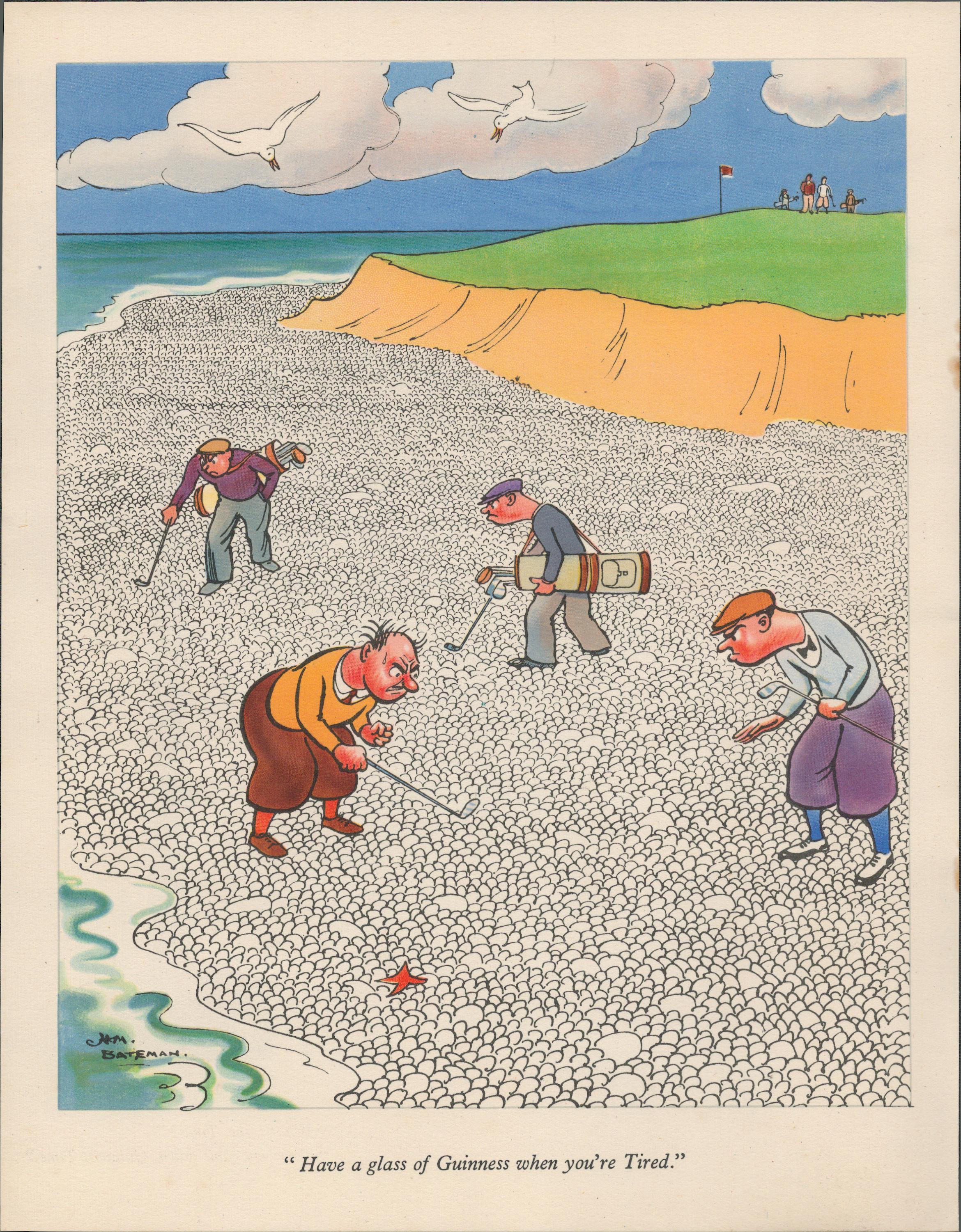 Guinness Print 1937 The Golfer & the Bunker