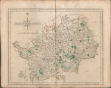 Hertfordshire John Cary’s 1787 Antique Hand Coloured Map.