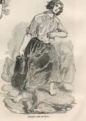 1849 Victorian Sketches Of Scottish Women Antique Newspaper.