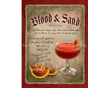 Blood & Sand Cocktail Authentic Recipe Large Metal Wall Art