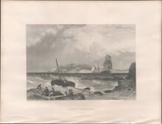 Mount Edgcumbe Devon Antique 1842 Steel Engraving.