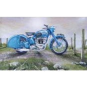 Bluebird in Blue Iconic Triumph Motorcycle Metal Wall Art