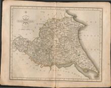 East Riding of Yorkshire John Cary 1787 Antique Hand Coloured Map.