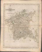 Worcestershire John Cary 1787 Antique Hand Coloured Map.