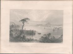 Dundee from the Tay Scotland Antique 1842 Steel Engraving.